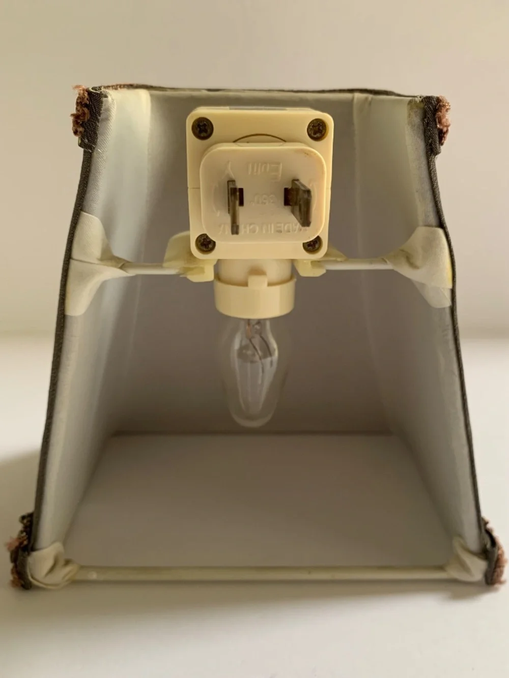 Vintage Beaded Fabric Nightlight Taupe Rotating Plug Z Gallerie
